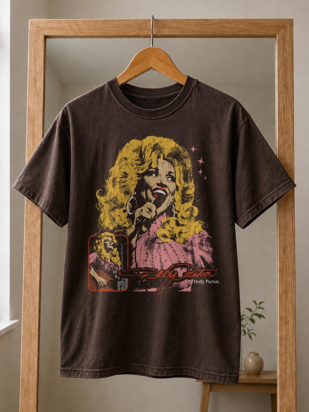 Dolly Parton Bark Brown Retro Concert Graphic T-Shirt, Country Music Tee